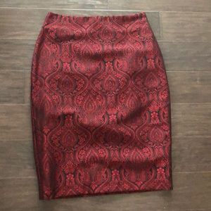 NWOT Red Paisley Skirt